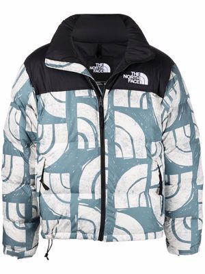 The North Face patterned zip-up down jacket - Blue