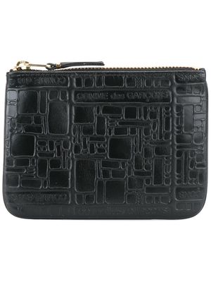 Comme Des Garçons Wallet embossed zip purse - Black