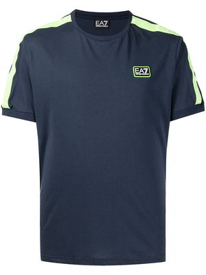 Ea7 Emporio Armani logo-patch cotton T-Shirt - Blue