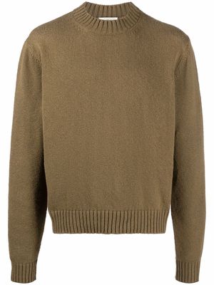 There Was One contrast stitch crew neck jumper - Green