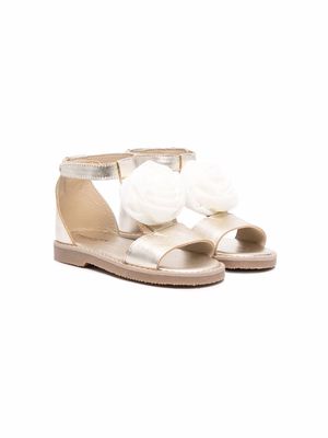 BabyWalker flower-applique sandals - Gold