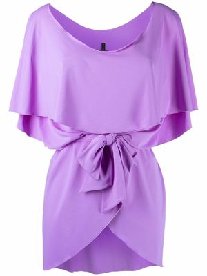 Fisico draped tied-waist cover-up - Purple