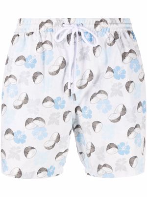 Barba coconut-print swim shorts - Grey