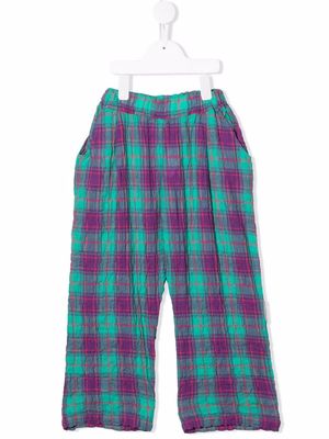 The campamento plaid-check print trousers - Green