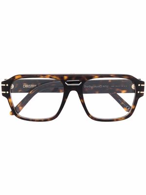 Dior Eyewear tortoiseshell-effect square-frame glasses - Brown