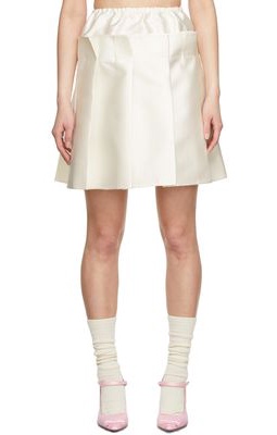 Shushu/Tong White Polyester Mini Skirt