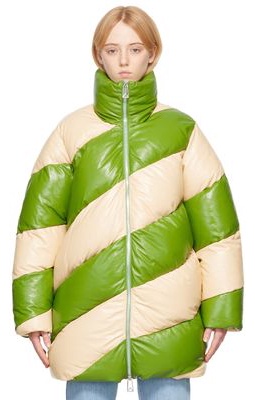 Bottega Veneta Green & Yellow Leather Jacket