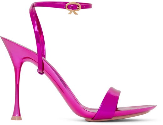 Gianvito Rossi Pink Spice Ribbon Heeled Sandals