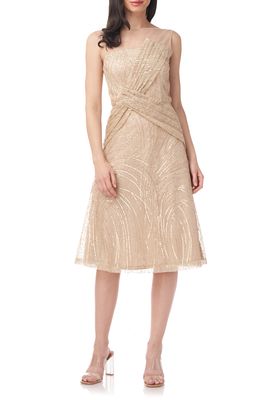 JS Collections Faith Sequin Dress in Champagne