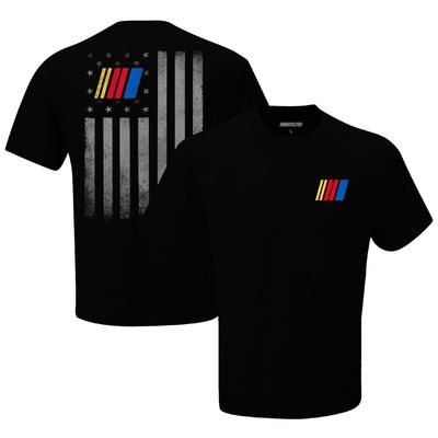 Men's Checkered Flag Black NASCAR Exclusive Tonal Flag T-Shirt