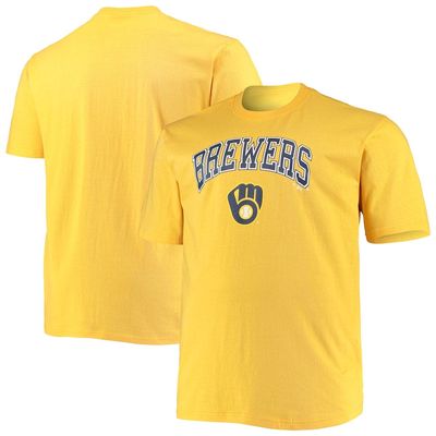 Men's Fanatics Branded Gold Milwaukee Brewers Big & Tall Secondary T-Shirt