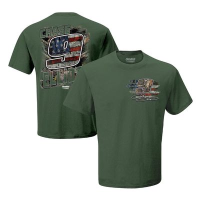 Men's Hendrick Motorsports Team Collection Olive Chase Elliott Camo Patriotic T-Shirt