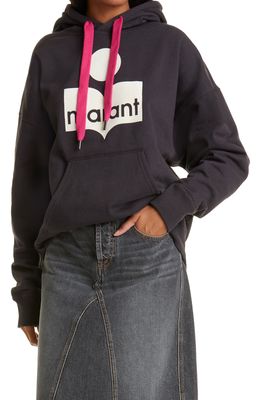 Isabel Marant Etoile Mansel Cotton Blend Hoodie in Faded Black