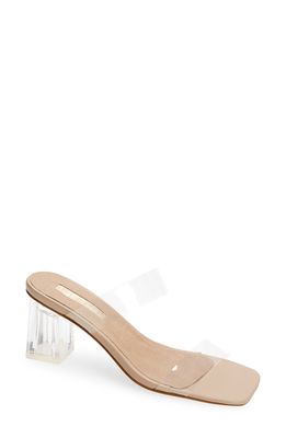 Billini Ulric Clear Block Heel Slide Sandal in Clear/Nude