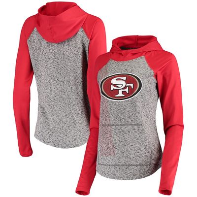 Women's G-III 4Her by Carl Banks Heathered Gray/Scarlet San Francisco 49ers Championship Ring Pullover Hoodie in Heather Gray