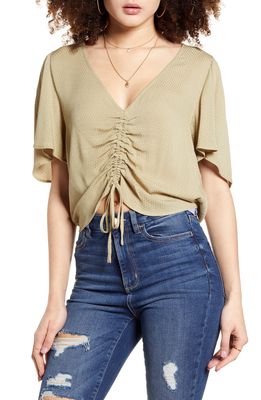 Band of Gypsies Toulon Ruched Top in Sage