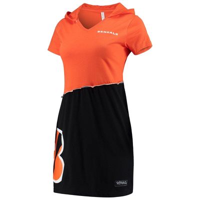 Women's Refried Apparel Orange/Black Cincinnati Bengals Sustainable Hooded Mini Dress