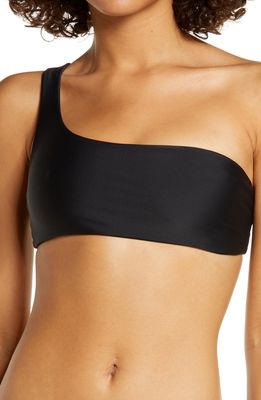 JADE Swim Apex One-Shoulder Bikini Top in Black