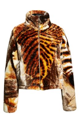 EQUIHUA Unisex Camo Tiger Print Cobija Blanket Jacket in Beige