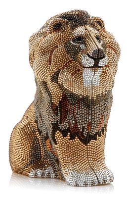 JUDITH LEIBER COUTURE Lion Astor Crystal Clutch in Champagne Ceylon Multi