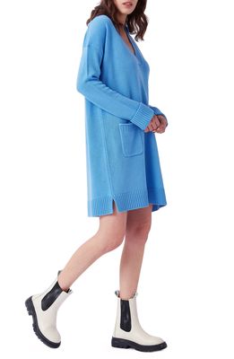 DVF Malone Long Sleeve Wool & Cashmere Sweater Dress in Azure Blue