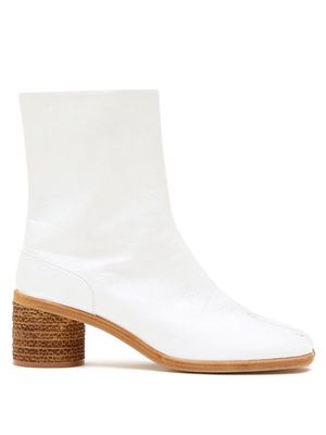Maison Margiela - Tabi Corrugated-heel Leather Boots - Mens - White
