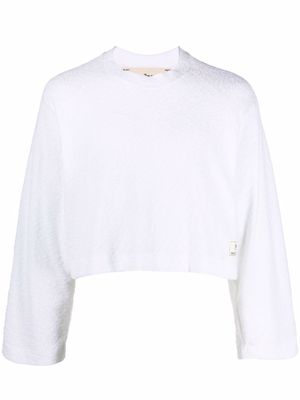 Haikure cropped organic cotton jumper - White