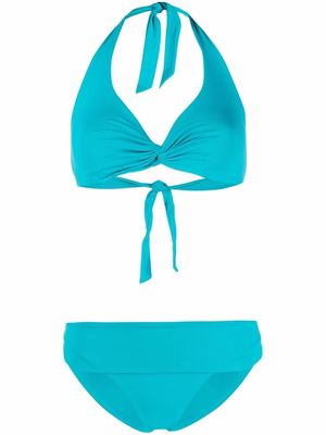 Fisico twisted halterneck bikini - Blue