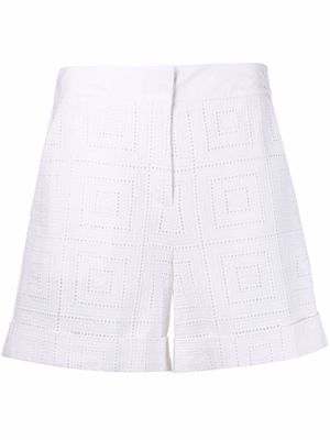 Karl Lagerfeld organic cotton broderie anglaise shorts - White
