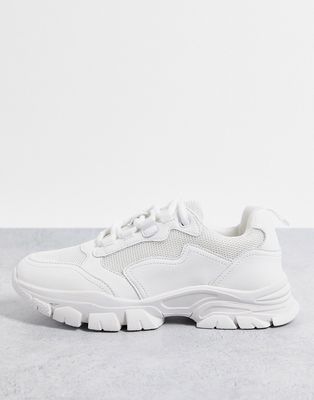 NA-KD trekking sole chunky sneakers in white