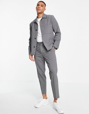 Selected Homme slim tapered suit pants in gray-Grey