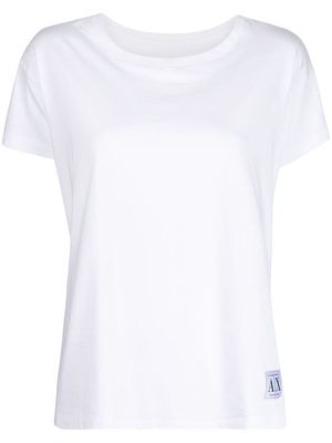 Armani Exchange logo-patch detail T-shirt - White