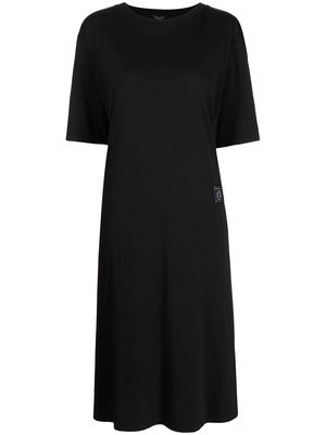 Armani Exchange logo-patch detail dress - Black