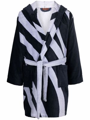 Missoni striped bath robe - Blue