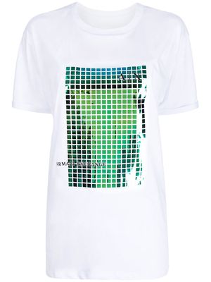 Armani Exchange logo-print detail T-shirt - White