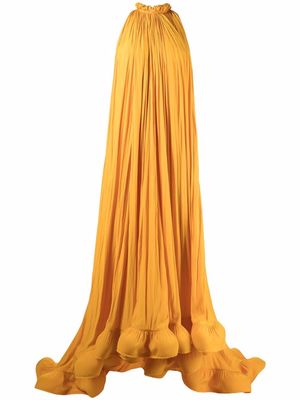 LANVIN ruffled-hem detail gown - Yellow
