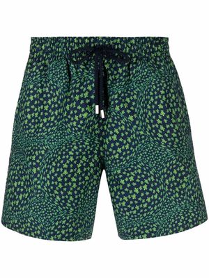 Vilebrequin turtle-motif drawstring-waist swim shorts - Blue