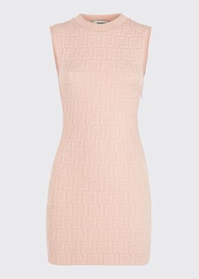 Logo Embossed Body-Con Mini Dress