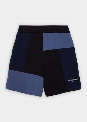 Boy's Colorblock Jersey Jogger Shorts, Size 4-16