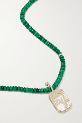 Mateo - 14-karat Gold Multi-stone Necklace - Green