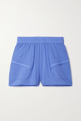 Paradised - Prim Crinkled Cotton-gauze Shorts - Blue