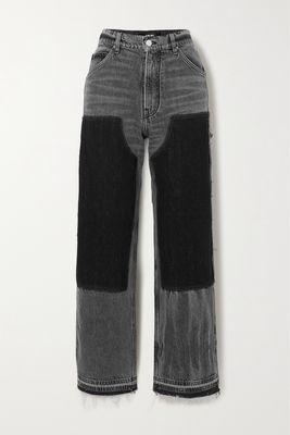 AMIRI - Carpenter Paneled High-rise Straight-leg Jeans - Black