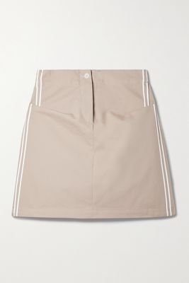 Commission - Team Striped Cotton-twill Mini Skirt - Neutrals