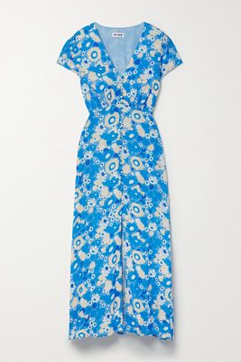 RIXO - Aspen Floral-print Crepe Midi Dress - Blue