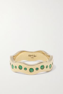Marlo Laz - Wave 14-karat Gold Emerald Ring - 7