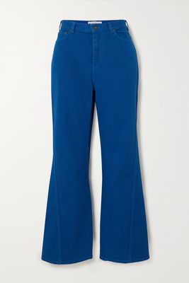 Loewe - Cropped Twisted High-rise Flared Jeans - Blue