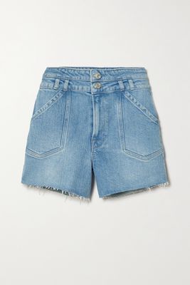 FRAME - Frayed Denim Shorts - Blue