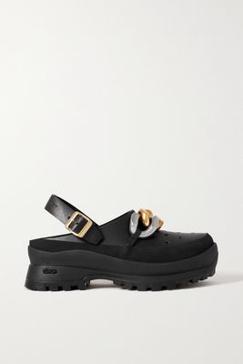 Stella McCartney - Trace Chain-embellished Vegetarian Leather And Rubber Clogs - Black