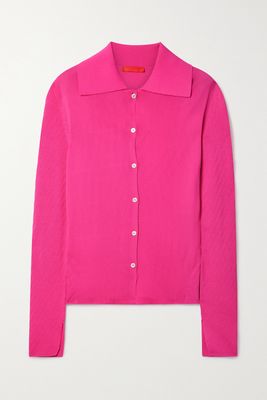Commission - Heather Pointelle-knit Shirt - Pink