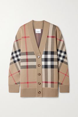 Burberry - Checked Jacquard-knit Cardigan - Multi